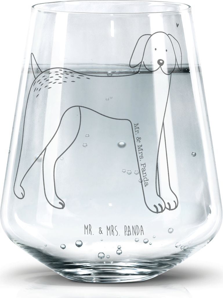 Mr. & Mrs. Panda Glas Hund Dogge - Transparent - Geschenk, Trinkglas, Wasserglas, Hundeliebe, Herz, Glasbecher, Sprüche, Wasserbecher, Hunde, Tumbler