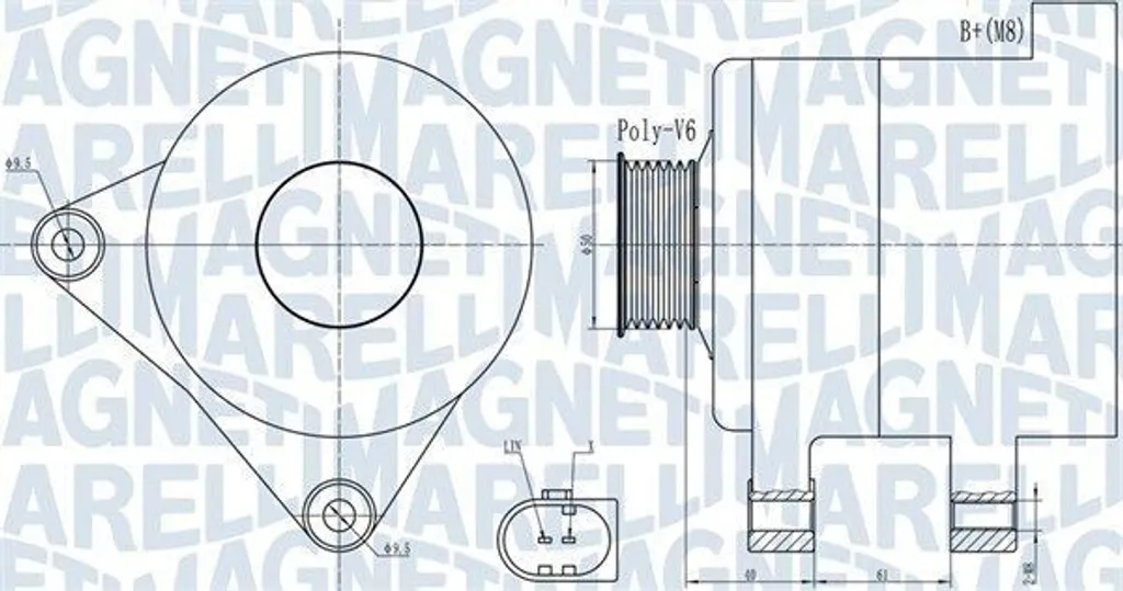 Alternateur 140A Magneti Marelli 063731986010 - Tension 14V Haute Qualité
