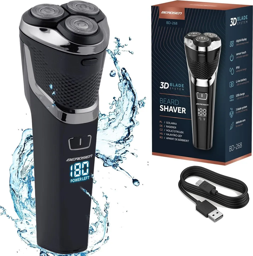Rasoio elettrico Berdsen BD-268, nero