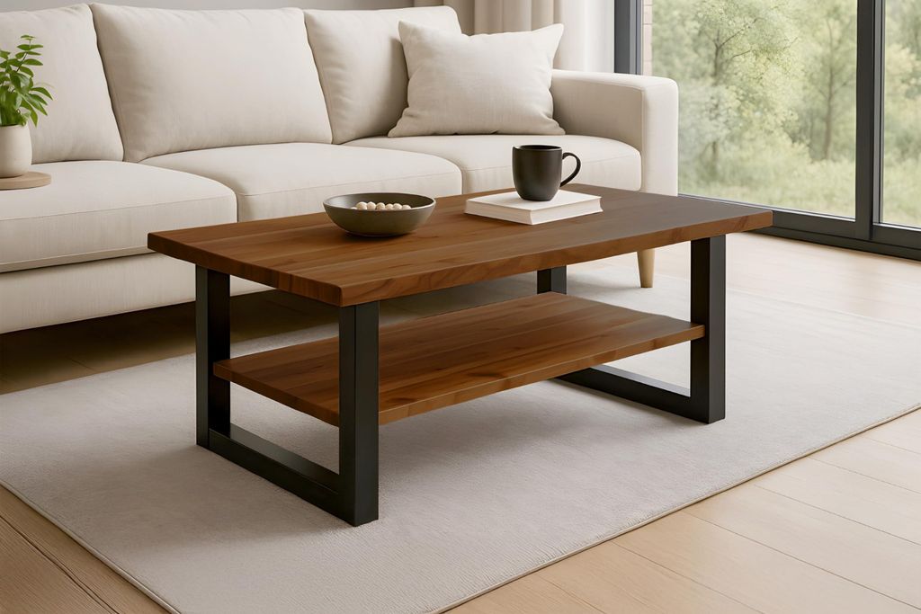 Couchtisch 115x65 cm Patrick, Sofatisch mit Ablage, Produktbild 