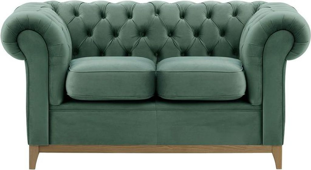 Zweisitzer-Sofa Chesterfield Wood-Velluto 12-wax black