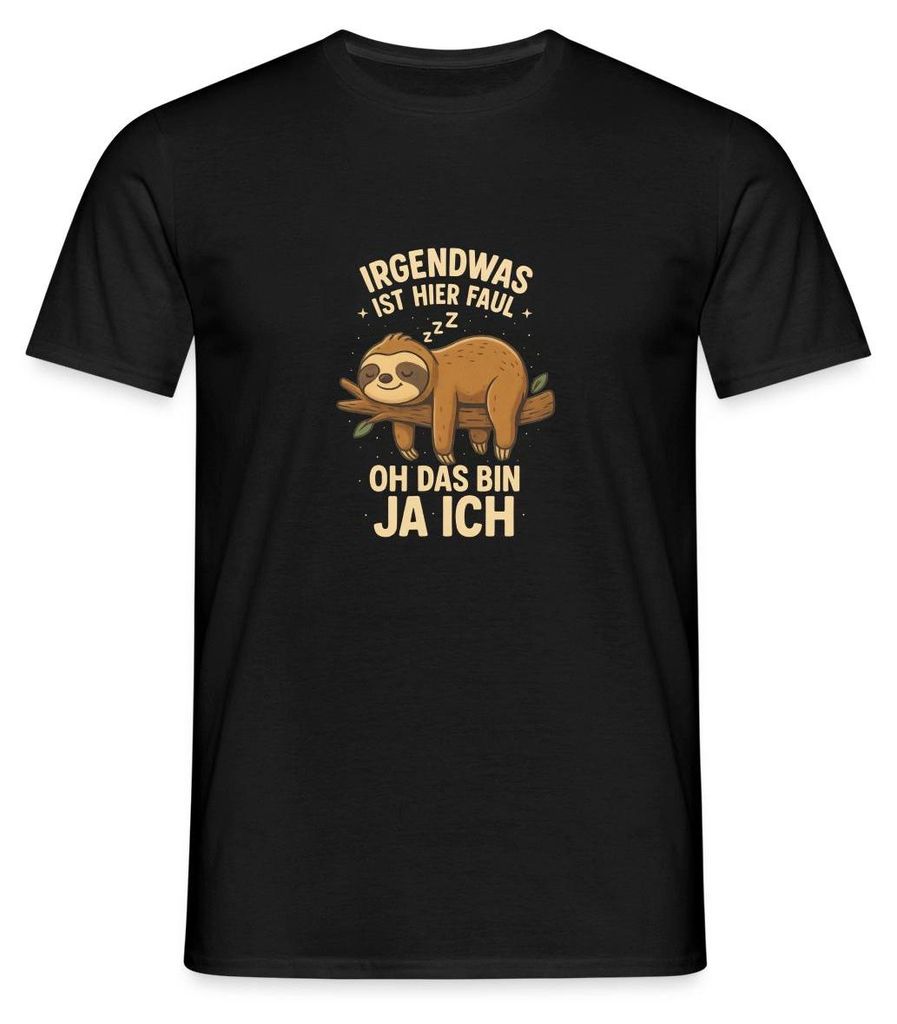 Spreadshirt Irgendwas Ist Hier Faul Oh Das Bin Ich | Faultier Männer T-Shirt, XL, Schwarz