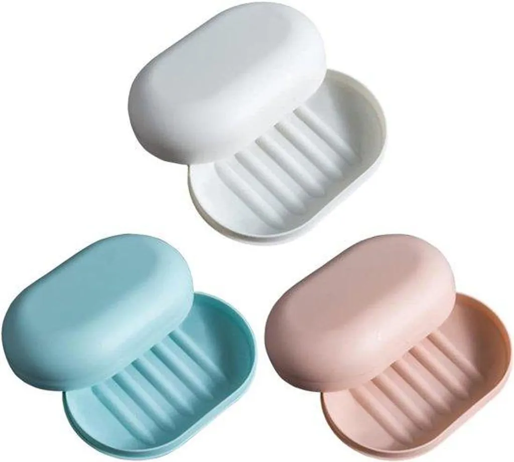 Boîte à Savon de Voyage Étanche en Plastique Rigide - Lot de 3 Pièces
