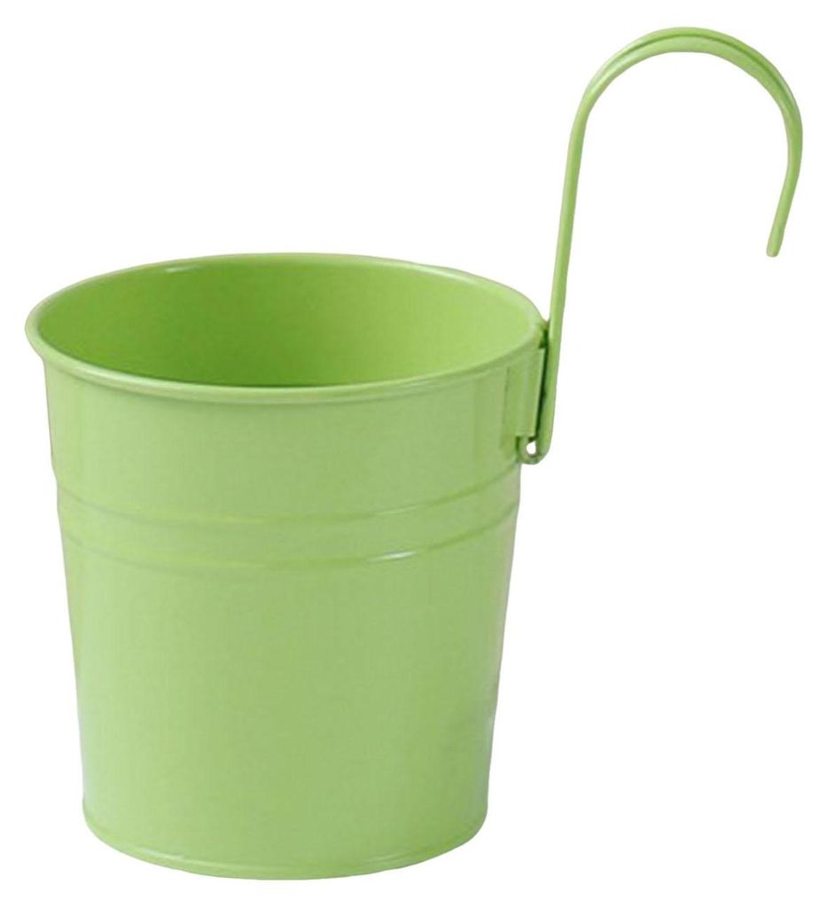 Hängender Blumentopf aus Eisen für Balkon und Terrasse mit abnehmbarem Haken, einfarbiger Kräutertopf für drinnen, Fenster, Garten, Zaun und Ge...
