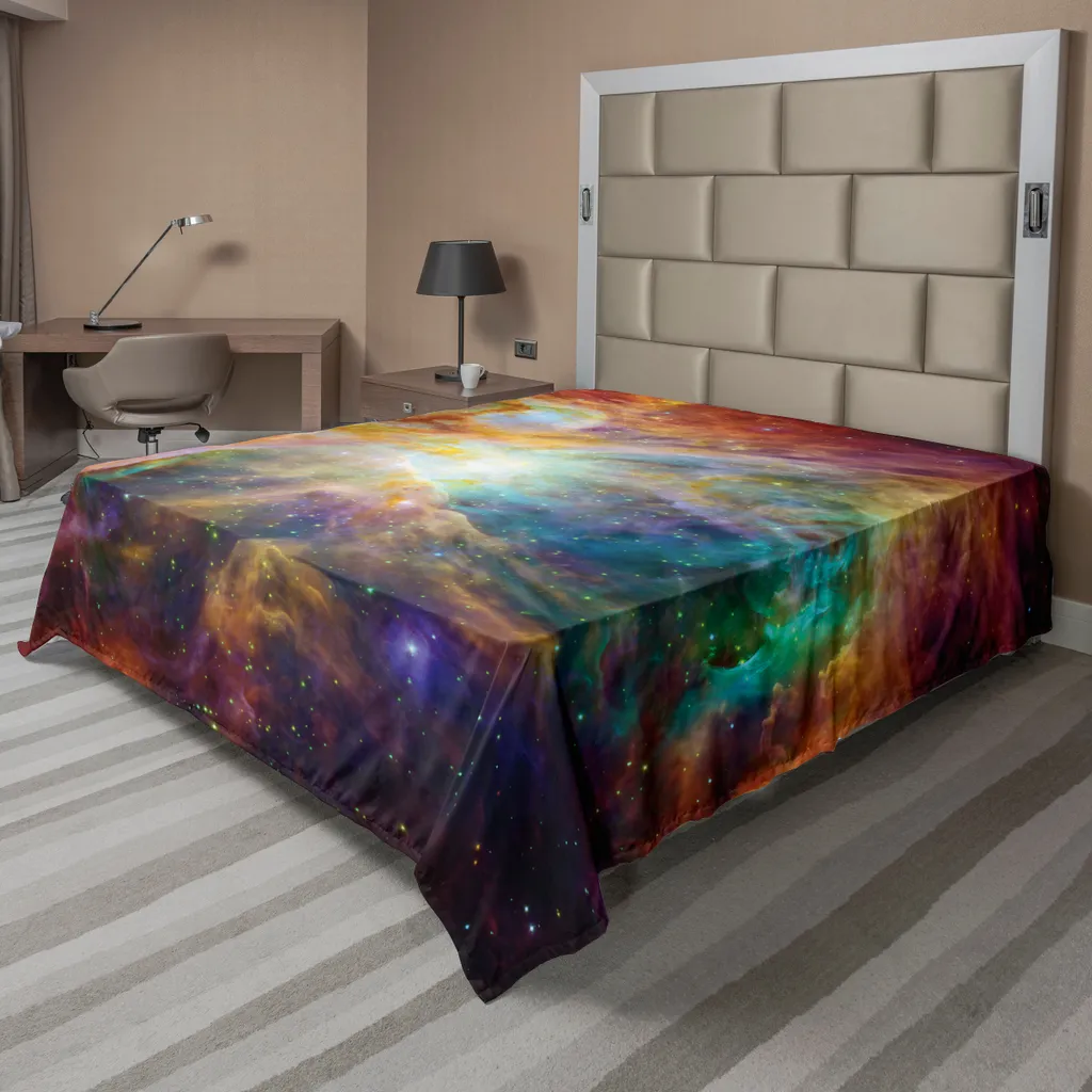 Drap de Lit Doux et Confortable Motif Espace Coloré 244 cm x 205 cm
