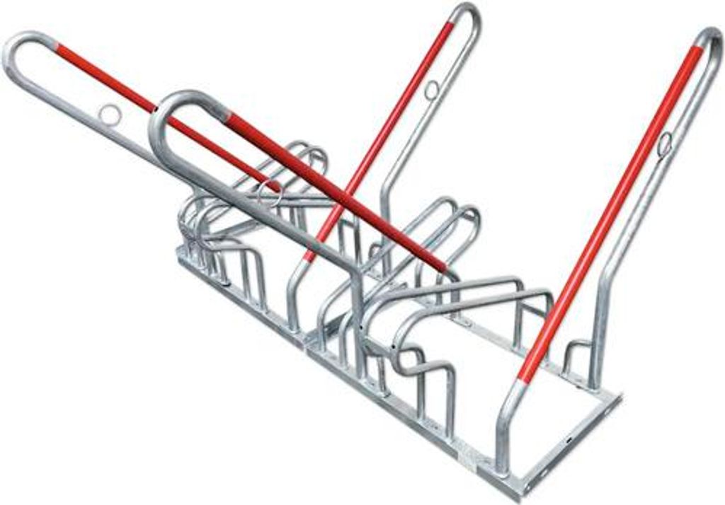 Fahrradständer Schulte E-Bike doppelseitig für 4 Räder mit Reifenbreite bis 7,5 cm feuerverzinkt