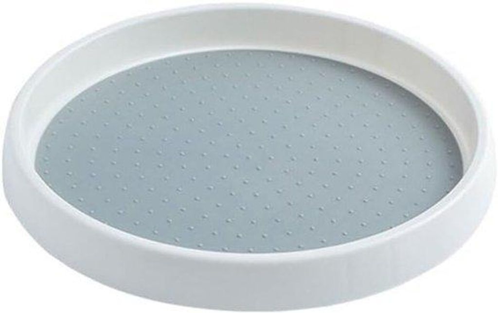 Famanu Drehplatte 30 cm Weiß Grau - 360 Grad Kräuterregal Küche