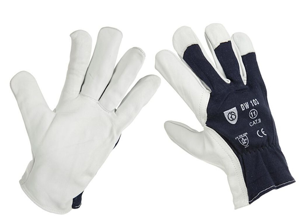 Arbeitshandschuhe aus Ziegenleder, 8, navy blau