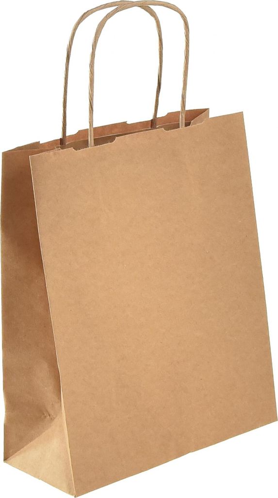 Ökologische Papiertragetaschen Naturbraun Henkel Produktbild 