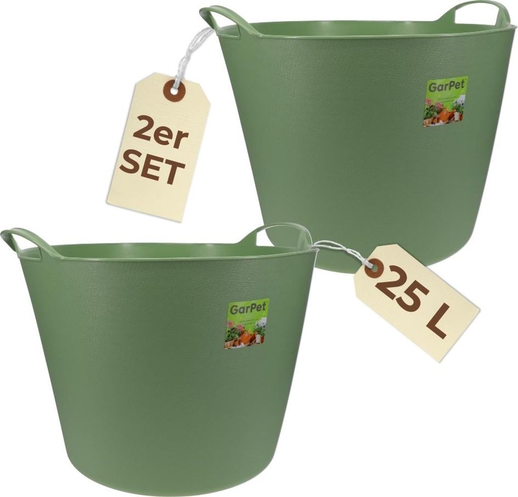 2er Set Flexibler Eimer 25 L Wäschewanne Mehrzweckkorb Produktbild 