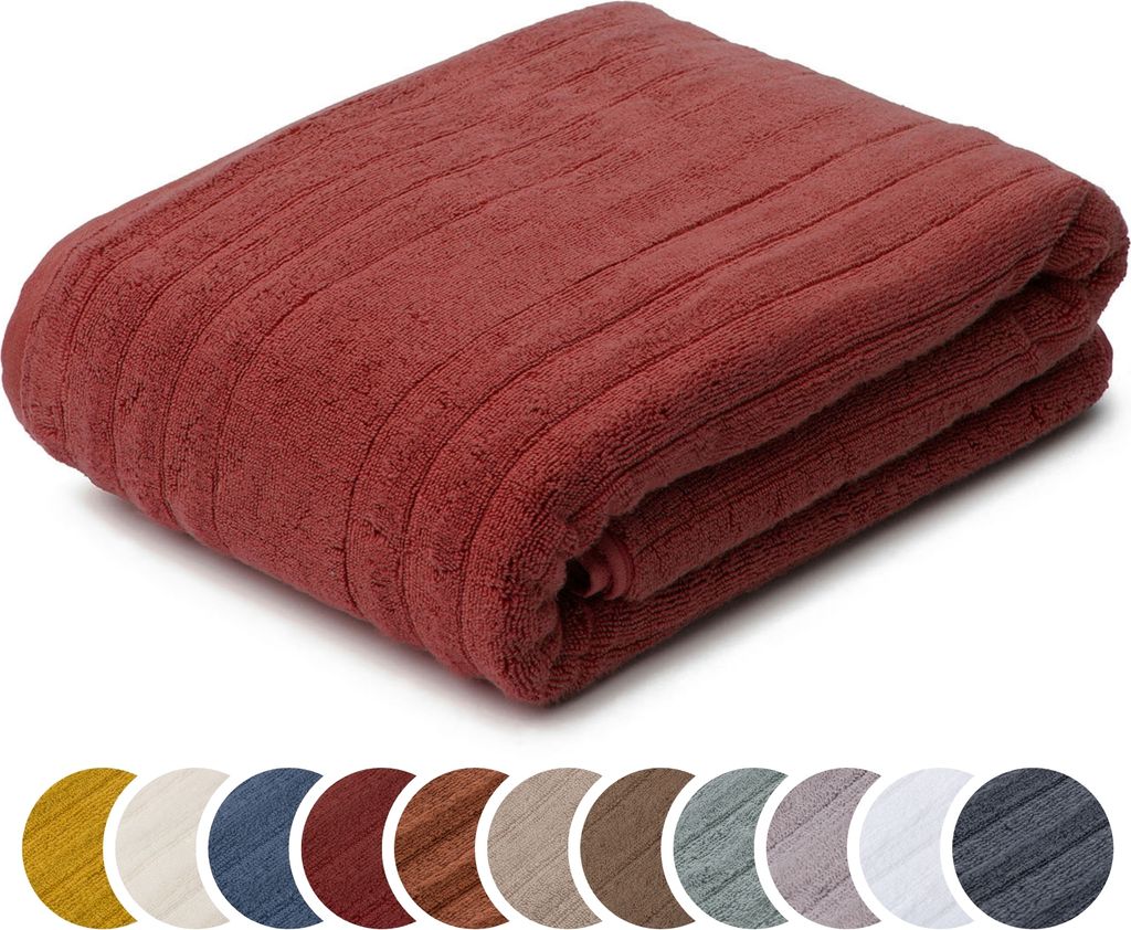 sleepling liebling Badetuch Luxus Bio Baumwolle, Serie Marseille, 770 gr. / m², 100 x 150 cm, , saugstark, schnelltrocknend, karminrot