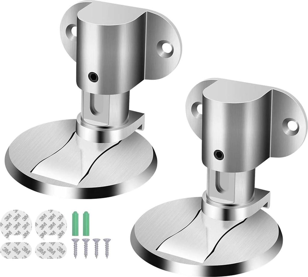 Metallische magnetische Türstopper mit Kleber und Schrauben - Selbstklebende Magnet-Türstopper für Zuhause und im Büro - Set von 2