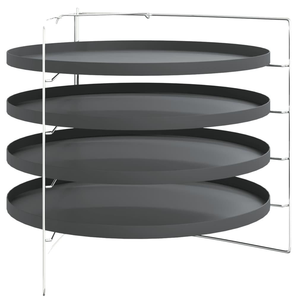 Zimilo 4-teilig Pizzablech Set mit Gestell, Ø 28 cm, Antihaftbeschichteter Stahl, Pizzableche Rund, Stapelbar und platzsparend für Ofen & Küche
