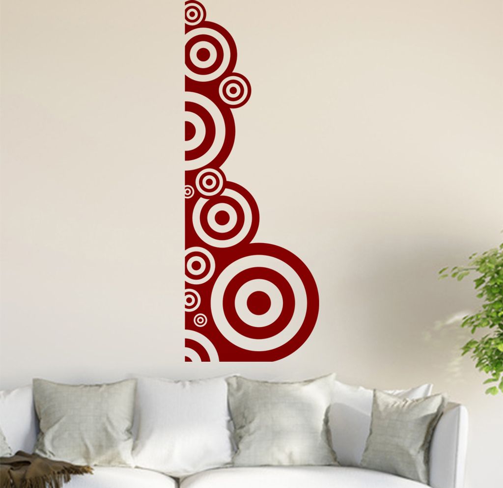 Retro Kreise Wandtattoo in 6 Größen - Wandaufkleber Wall Sticker - Dekoration, Küche, Wohnzimmer, Schlafzimmer, Badezimmer