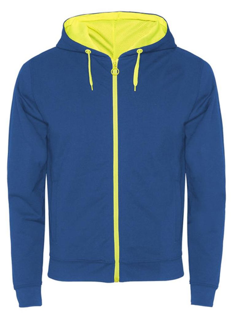 Roly - "Fuji" Hoodie mit durchgehendem Reißverschluss für Herren/Damen Uni LT5170 (XXL) (Königsblau/Fluoreszierendes Gelb)