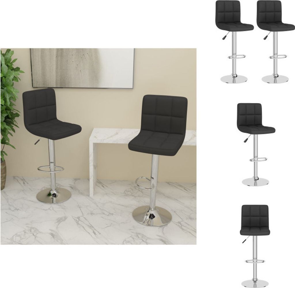 vidaXL Barhocker 2 Stk. Schwarz Stoff - Barhocker