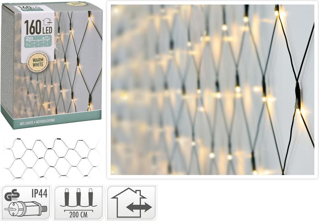 siatka świetlna 160 LED - ok. 200 x 100 cm Zdjęcie produktu 