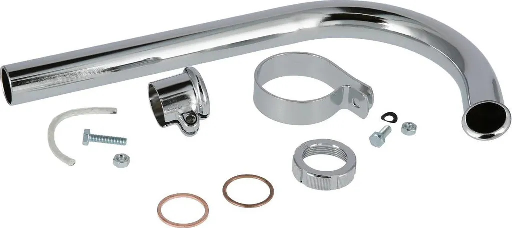 Pot d'Échappement Complet pour Restauration Simson SR1 - Collecteur 320mm - 5