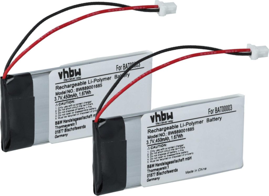 vhbw 2x Akku kompatibel mit Cardo Rider Solo, Scala Rider Produktbild 