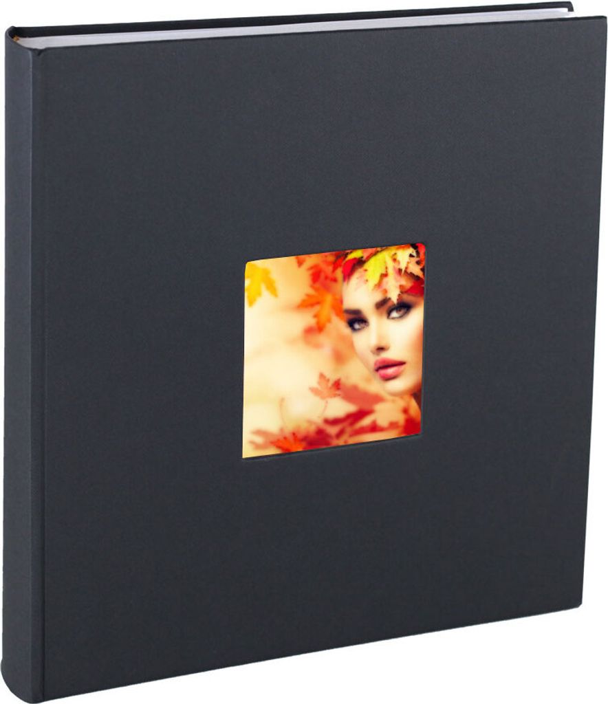Flair Fotoalbum 30x30 cm 100 weiße Seiten Seiten Jumbo Buchalbum Fotobuch - Farbe: Schwarz