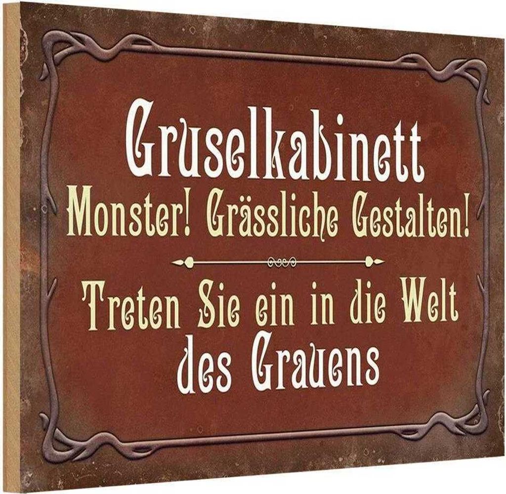 vianmo Holzschild 12x18 cm Gruselkabinett Treten Sie ein Dekoration