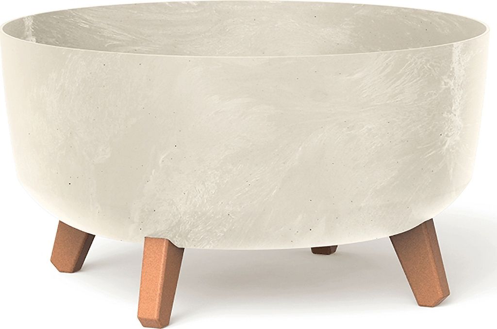 Prosperplast Blumentopf GRACIA LOW Betoneffekt Cremefarbend 38 cm