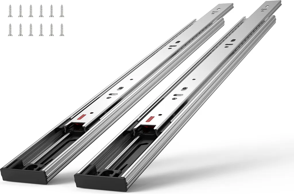 VEVOR 16" Guide per cassetti 45,4 kg di portata Guide a estrazione totale 403 X 45 x 12,7 mm Guide Acciaio al carbonio resistente alla corrosione Guide estraibili Guide telescopiche Tecnologia soft-close 6 coppie