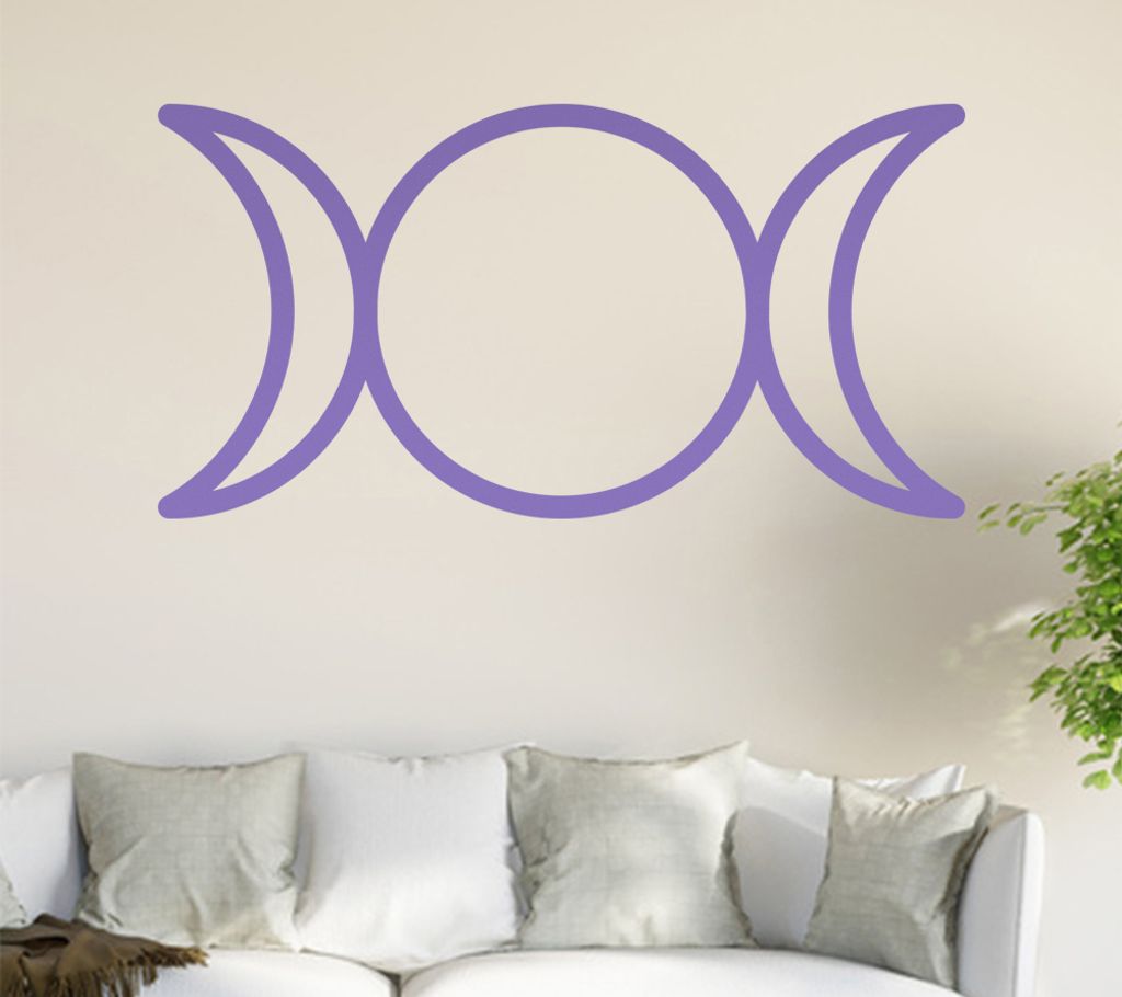 Dreifacher Mond - Triple Moon Wandtattoo in 6 Größen - Wandaufkleber Wall Sticker - Dekoration, Küche, Wohnzimmer, Schlafzimmer, Badezimmer