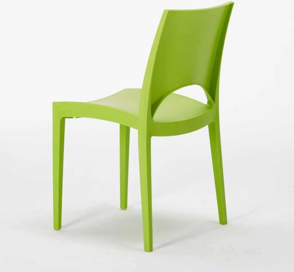Table d'Extérieur et 4 Chaises Love en Polypropylène Vert Durable - 4