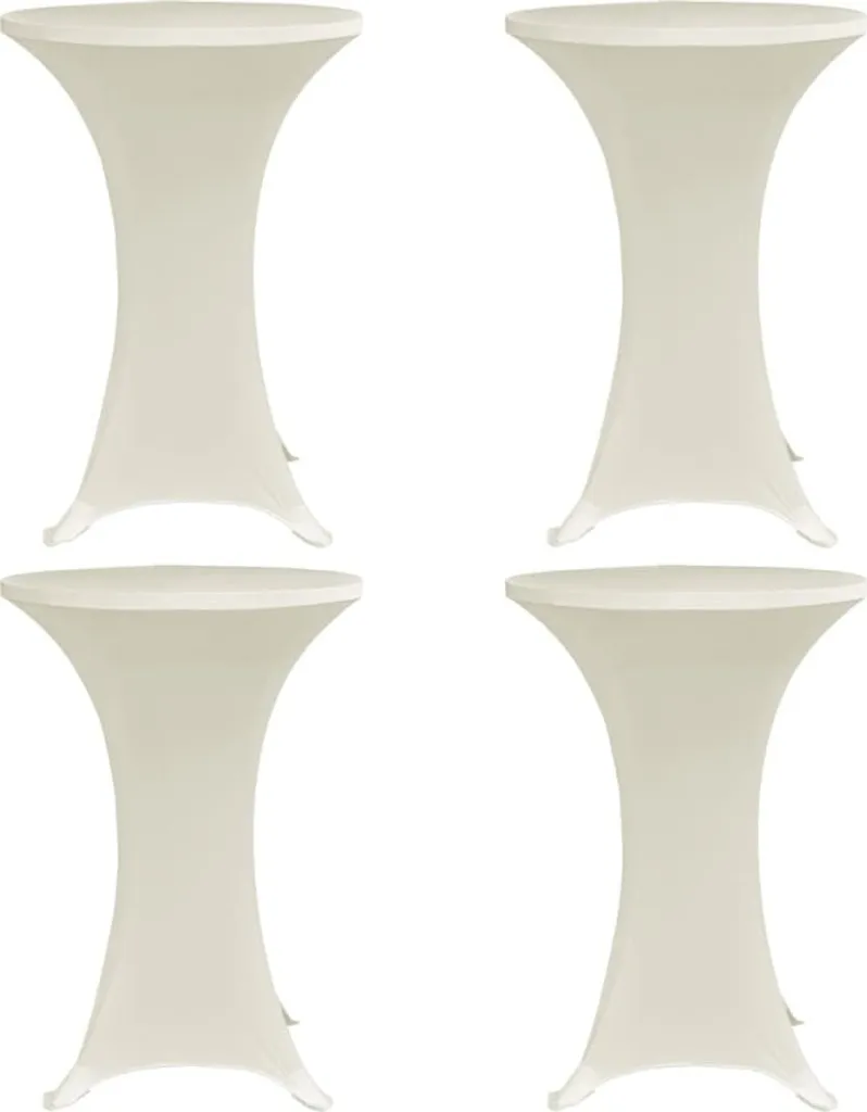 4x Copritavolo Elastico Panna 80 cm | Offerta Stock Tavolo Bar Stretch