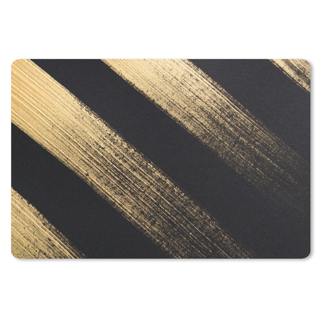 MuchoWow Mauspad Mousepad Goldene Farbstreifen auf schwarzem Hintergrund 27x18 cm - Mousepads - Maus Mat - Pad - Mausunterlage - Büroartikel - D...