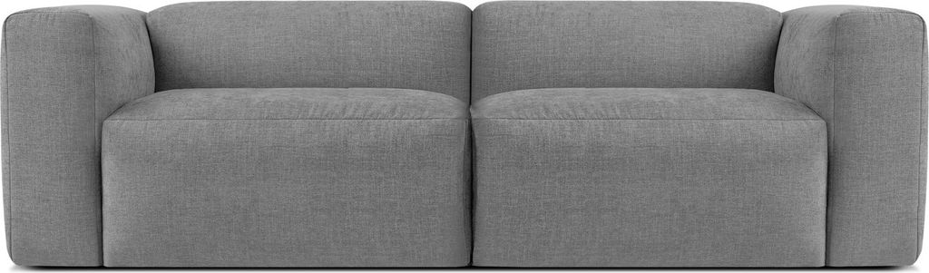 KONSIMO 2,5-Sitzer-Sofa mit extrem weicher und bequemer Sitzfläche "BUFFO", hell aschfahl, Gewebestoff, Boho ,250x73x96 cm