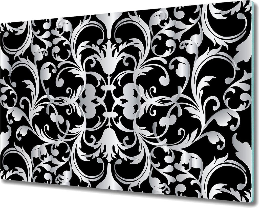 Glas-Herdabdeckplatte Glaskeramikkochfeld-Abdeckung Spritzschutz - 80x52 cm - Vintage 3d Blumen