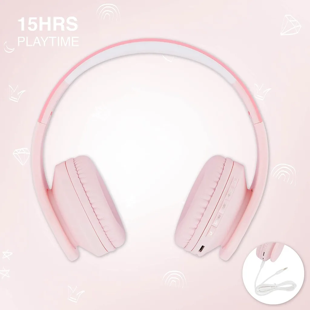 Cuffie Wireless per Bambini Bluetooth 5.3 - Qualità e Sicurezza 85dB - 4
