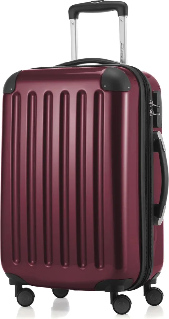HAUPTSTADTKOFFER - Alex - Handgepäck Koffer für jede Airline, 4 Rollen, 15% mehr Volumen , 55 cm, max. 42 Liter,Burgund