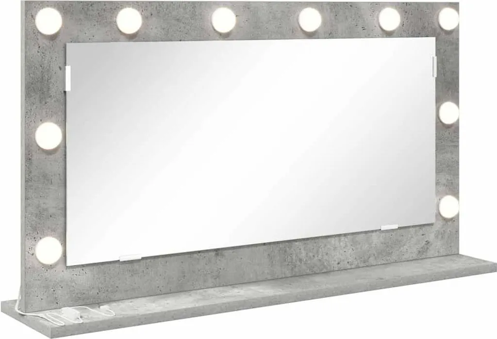 Specchio Design Minimal Grigio Cemento 80x45x18 cm | Specchiera Bagno