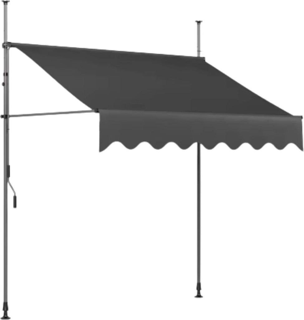 Bolt Edge markise 350cm – Verstellbare Balkon- und Terrassenmarkise – Knikarmschirm – Polyurethanbeschichtet – Ohne Bohren – Höhenverste...