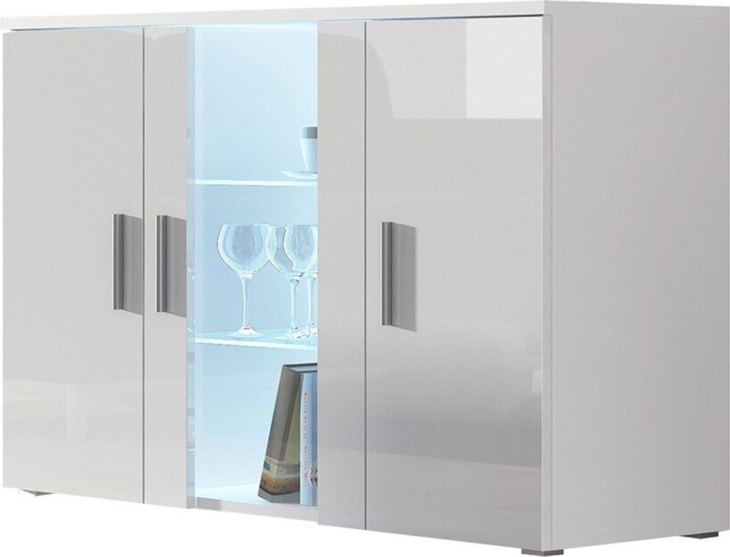 Furniture24 Kommode mit Blauer LED Beleuchtung SOHO S7 Produktbild 