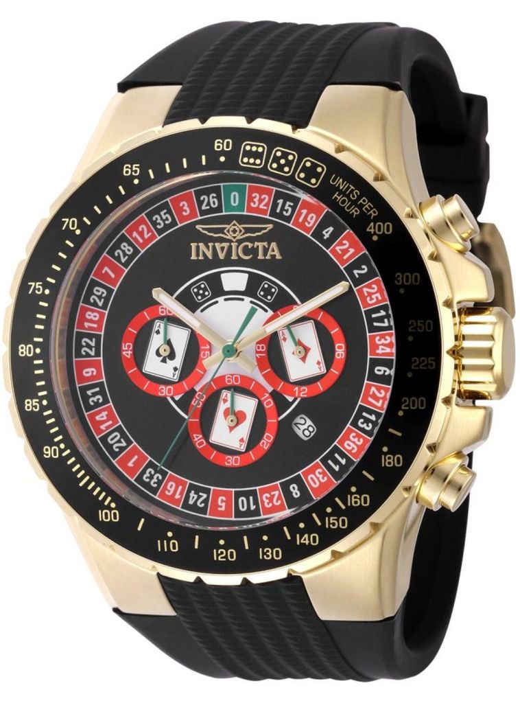 Invicta Aviator 49851 Herren uhr - Wasserdicht - Analog - Quarzuhrwerk - Edelstahl mit schwarzen zifferblat - 50mm