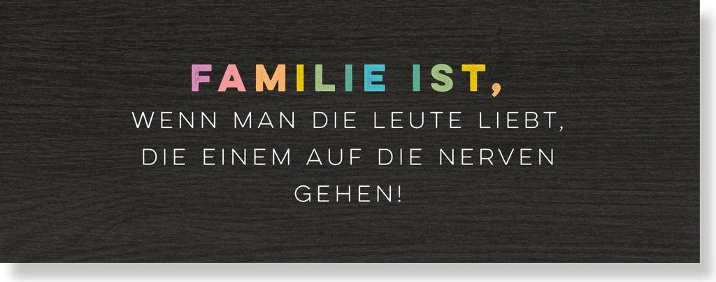 younikat Holzschild Familie Nerven I Dekoschild mit Spruch zum Aufhängen I 40 x 15 cm I MDF beidseitig melaminbeschichtet I Geschenkidee Einweihun...