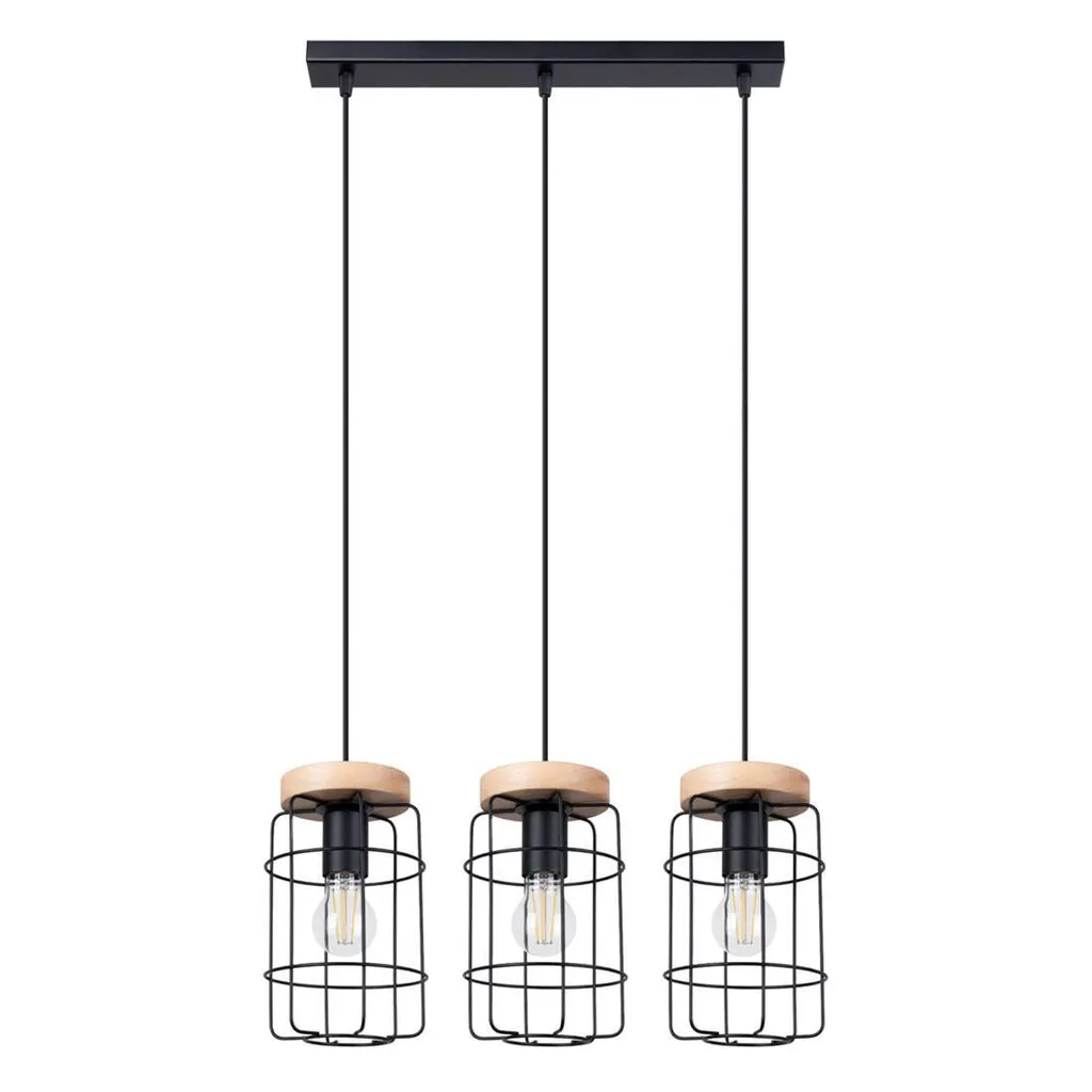 Suspension GOTTO 3L : Éclairage homogène pour grande table bois acier