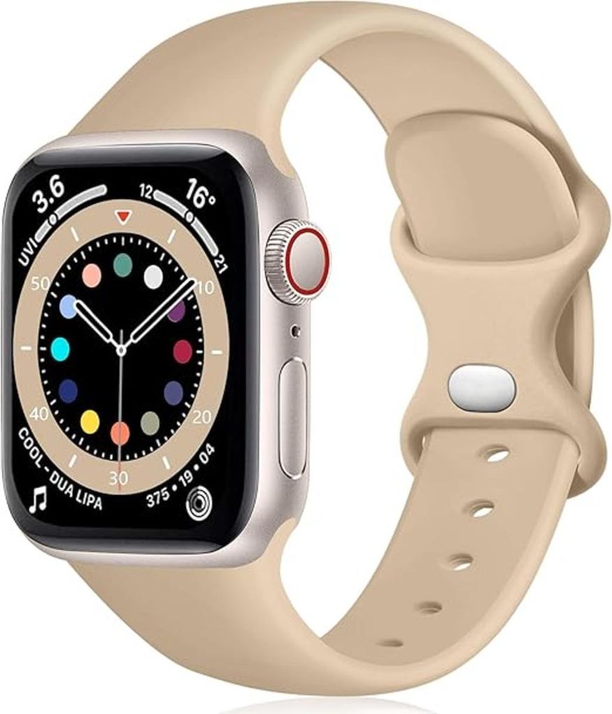 Apple Watch Armband 38mm 40mm 41mm Weiches Silikon Band für iWatch 1 2 3 4 5 6 7 8 9 SE , Nussbraun