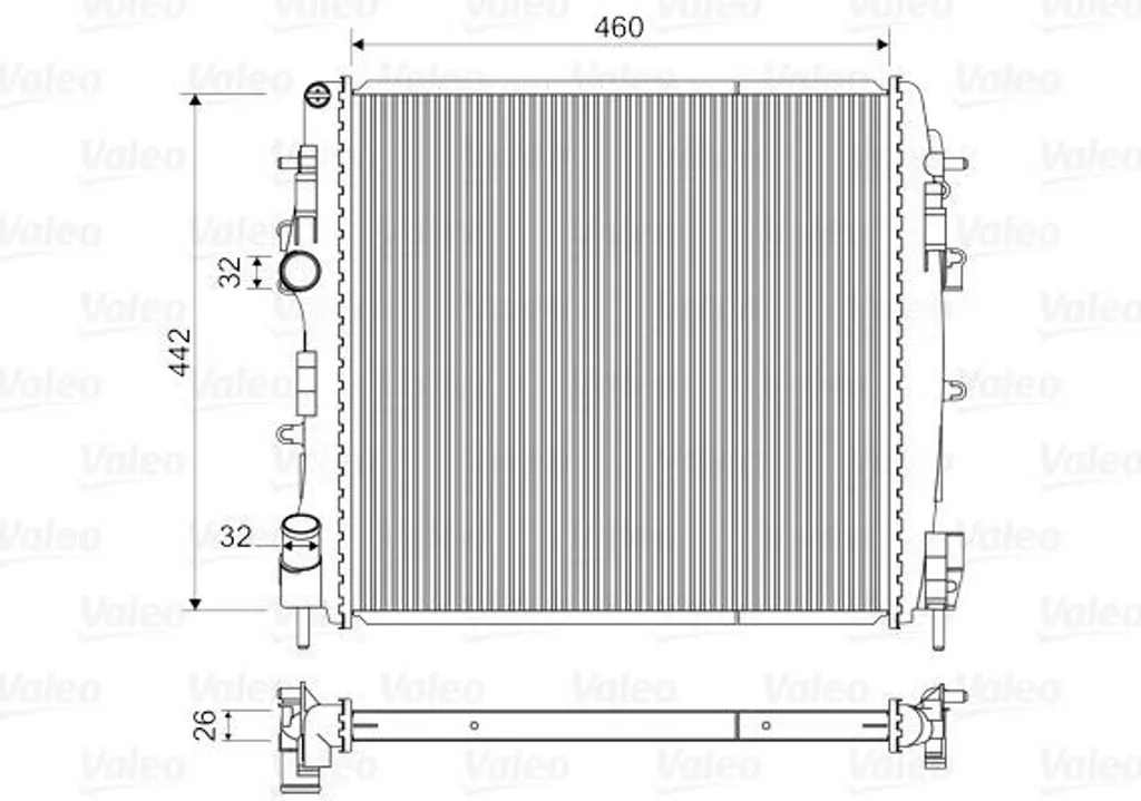 Radiateur de refroidissement moteur Kangoo I - Valeo 734922 OE 8200384071
