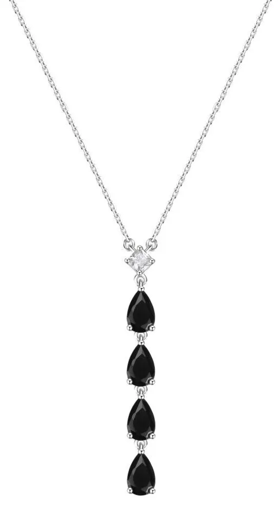 Collier en argent pour femme avec pendentif noir Mystery Black Fancy