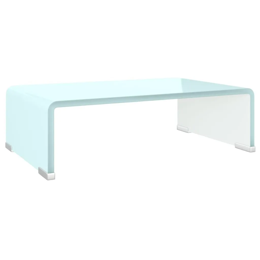 Rialzo Desktop in Cristallo Verde 40x25x11 | Supporto TV Moderno