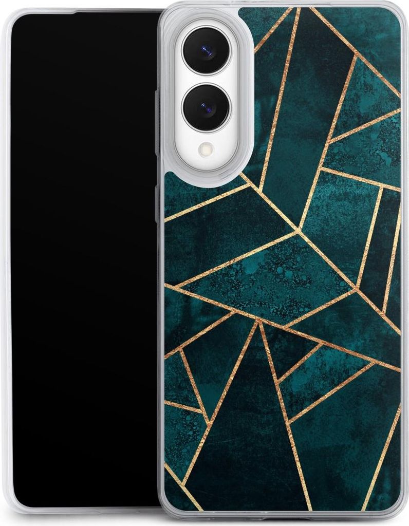 DeinDesign Slim Hülle für Samsung Galaxy S25 Edge Silikon Case Ultra Dünn Handyhülle Elisabeth Fredriksson Gold & Kupfer Stein