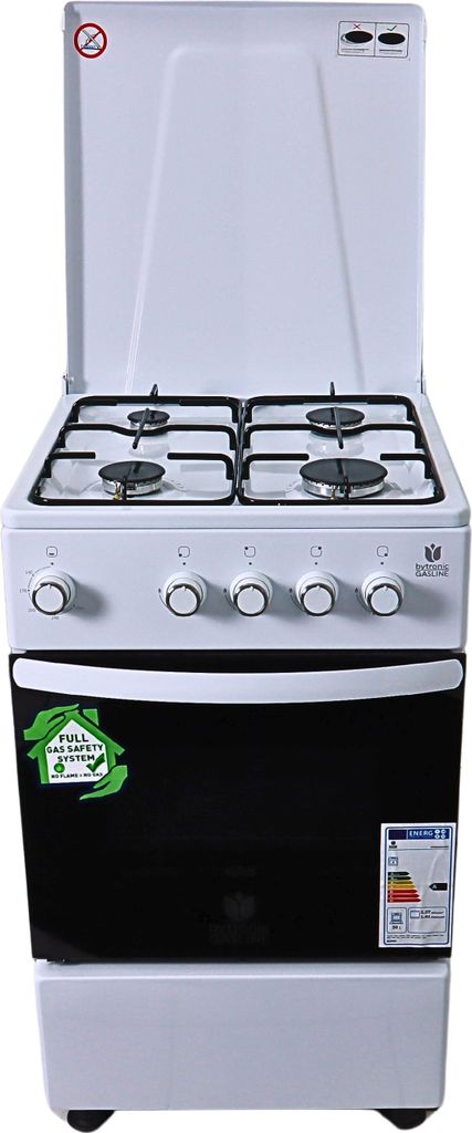 Gasline Gas Standherd 50cm Gasbackofen mit Thermostat Weiß Produktbild 