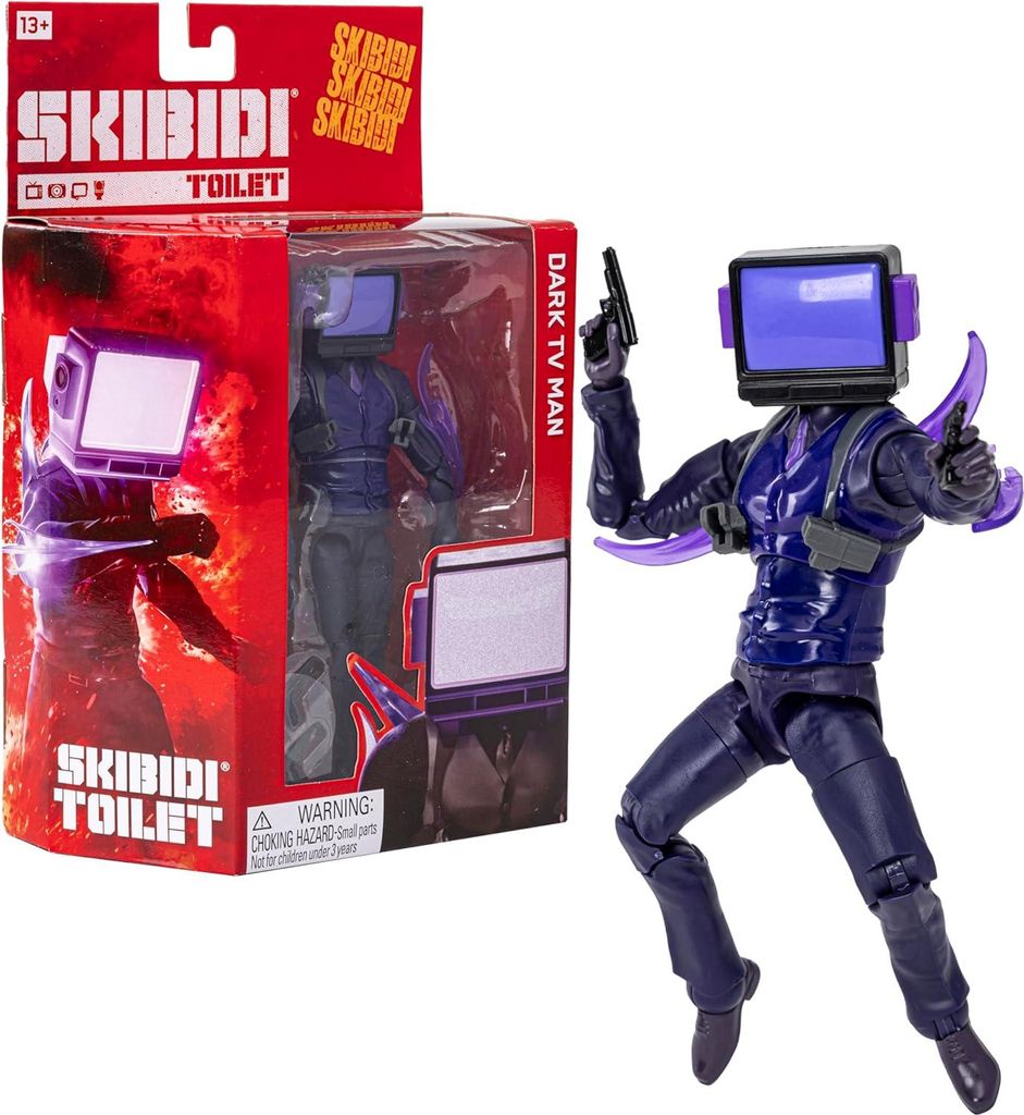 SKIBIDI Toilet Deluxe Figure DARK TV MAN Serie 2 Figure da Immagine del prodotto 