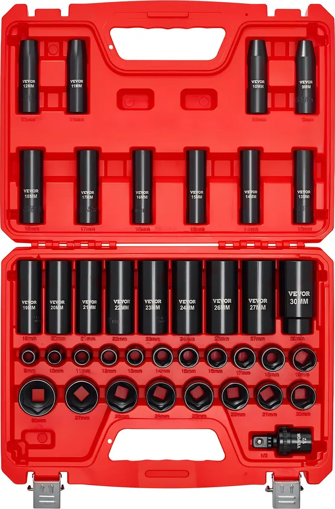 Douilles à Choc Anti-Déformation 9-30 mm pour Écrous Grippés - 39 Pièces