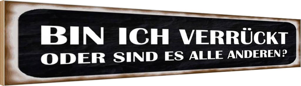 vianmo Holzschild 10x46 cm bin ich verrückt oder andere Spruch Zitat
